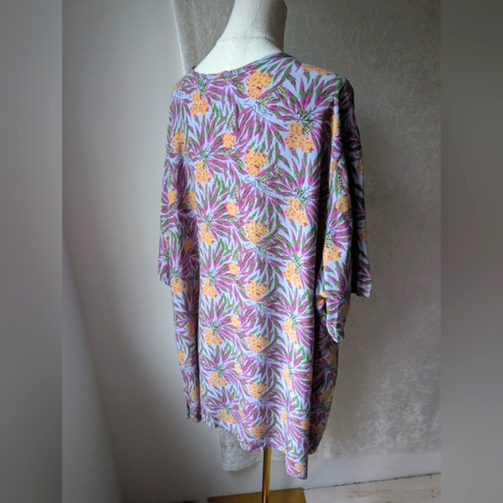 Flax VTG Beetle Hive Botanical Rayon 2G Short Sleeve Top